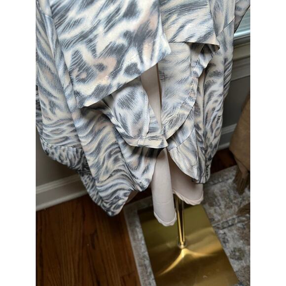 Dalia Dress Women Small Leopard Polyester V Neck Ruffle Wrap Pull On Cap Sleeve‎ - Picture 6 of 16